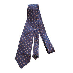 #6375 Claybrooke Perywinkle Silk print Vintage Necktie